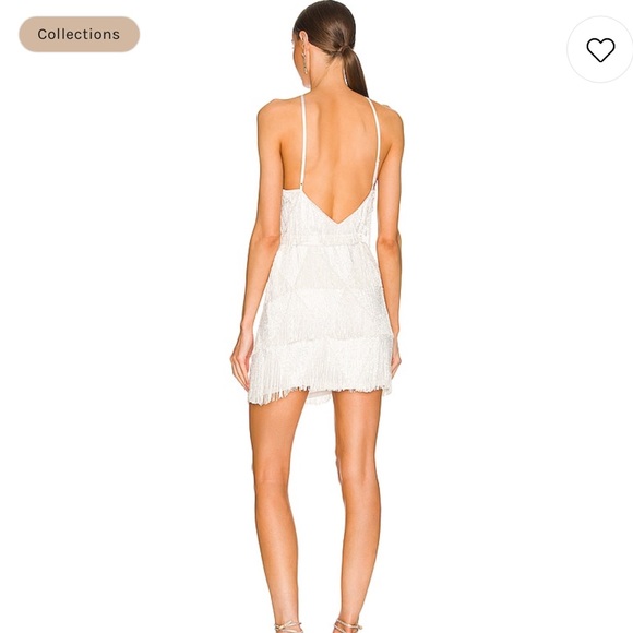 Retrofete Clover Dress in White Fringe - Picture 3 of 5